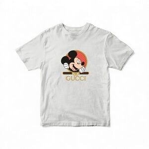 Unisex Graphic Mouse Print Tee – White Casual T-Shirt
